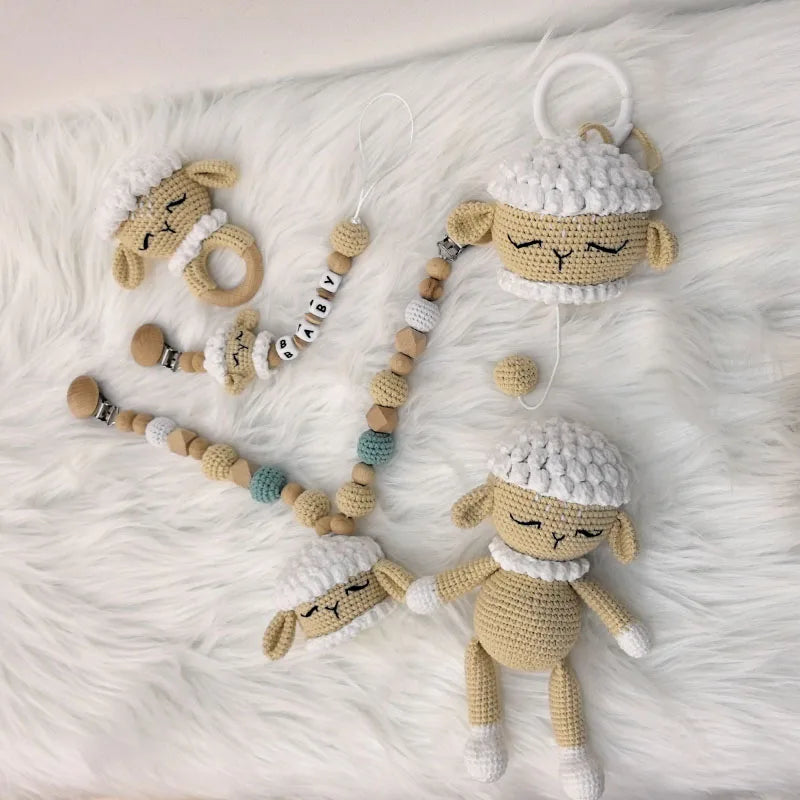 NaturaNest: Crochet Baby Rattle & Teether Set