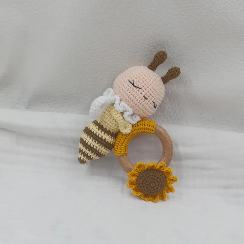 BuzzBabe: Crochet Bee Teether & Rattle Set