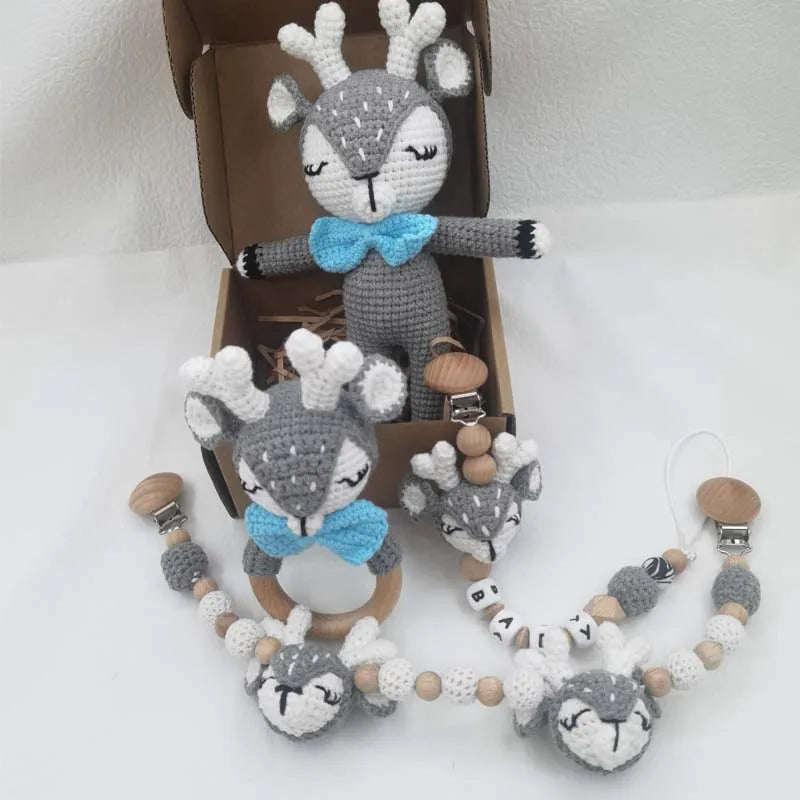 NaturaNest: Crochet Baby Rattle & Teether Set