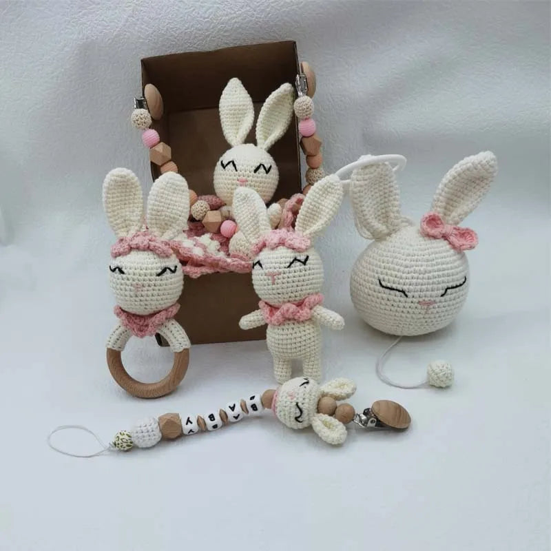 NaturaNest: Crochet Baby Rattle & Teether Set