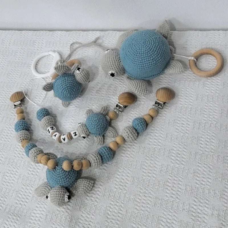 NaturaNest: Crochet Baby Rattle & Teether Set