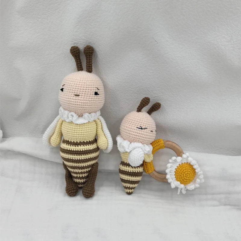 BuzzBabe: Crochet Bee Teether & Rattle Set