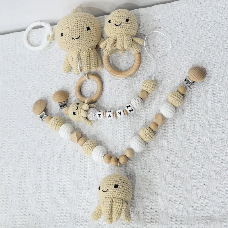 NaturaNest: Crochet Baby Rattle & Teether Set