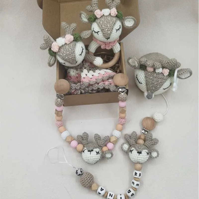 NaturaNest: Crochet Baby Rattle & Teether Set