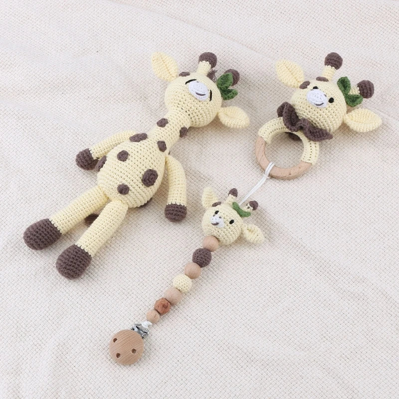 NaturaNest: Crochet Baby Rattle & Teether Set