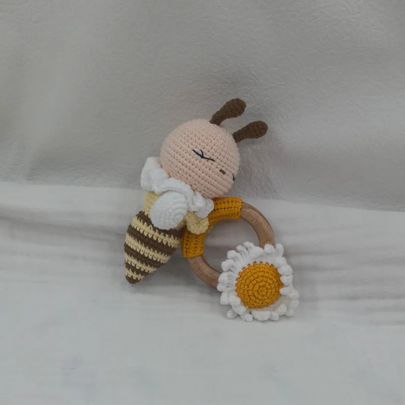 BuzzBabe: Crochet Bee Teether & Rattle Set