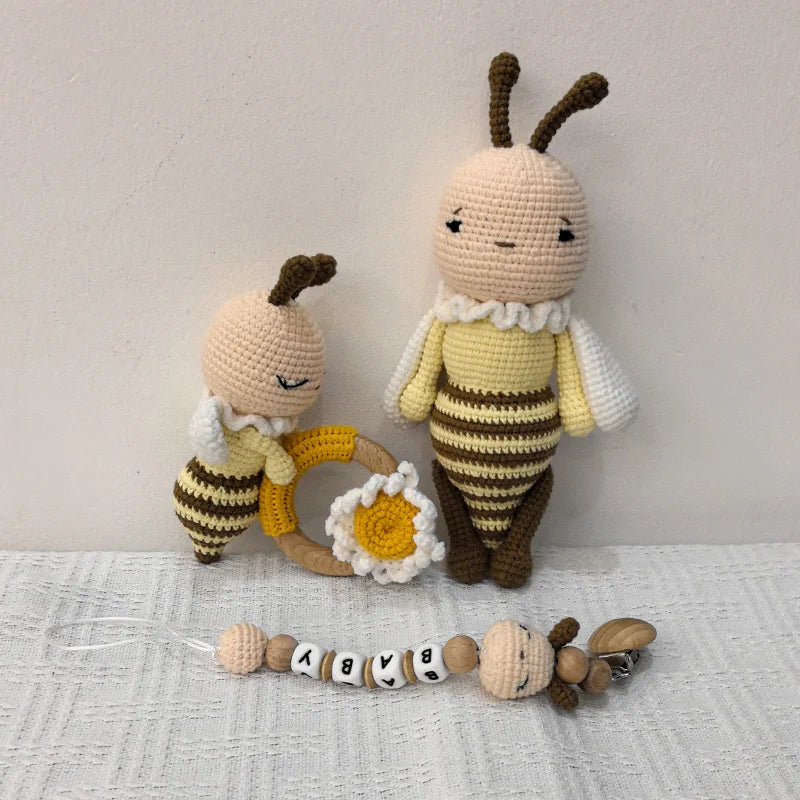 BuzzBabe: Crochet Bee Teether & Rattle Set